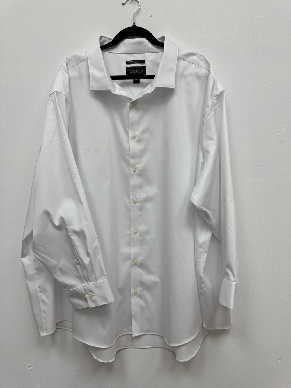 Kenneth Cole Men's White Dress Shirt - Classic Spread Collar